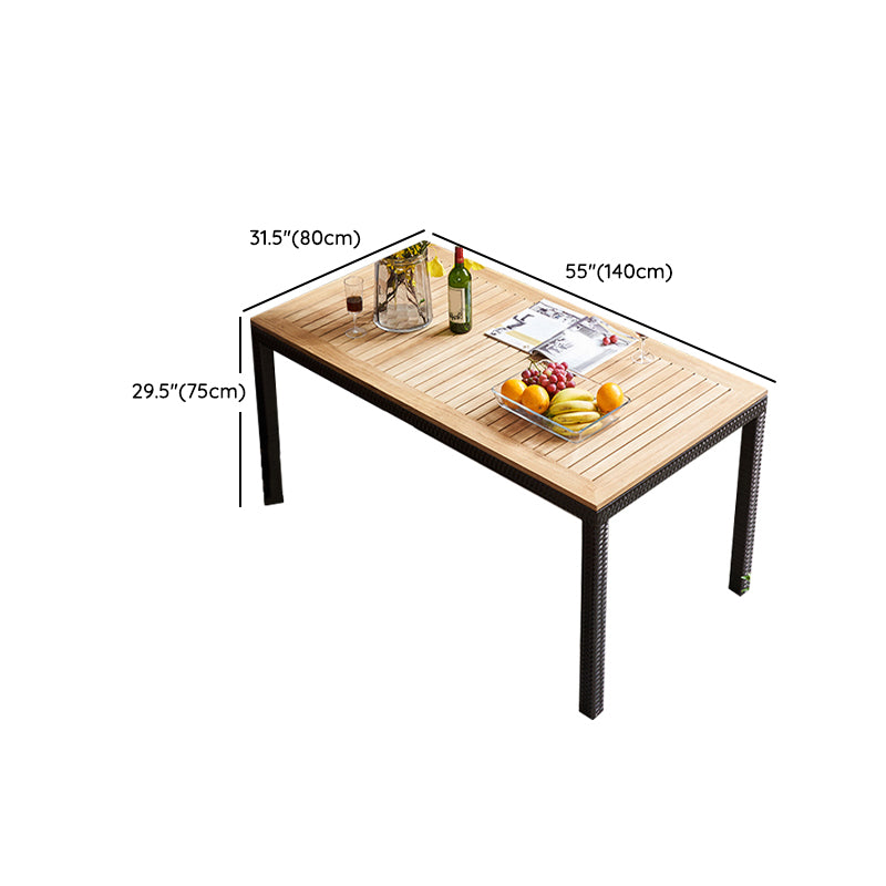 Boho 1/5/7/9 Pcs Patio Dining Table Set Wood Dining Table Set