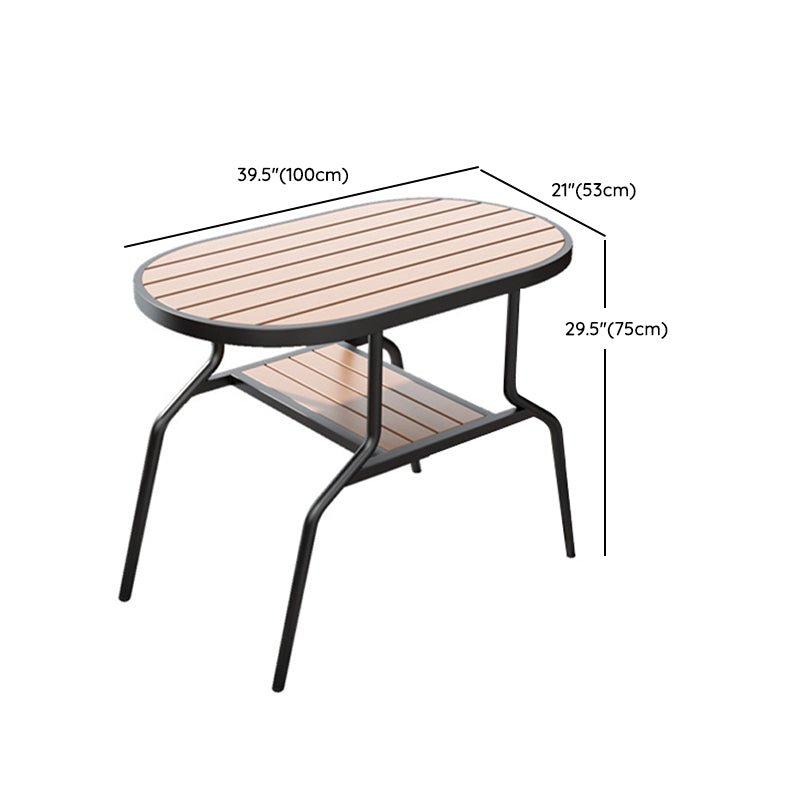 Boho Style 1/3 Pcs Patio Dining Table Set Wood Dining Table Set