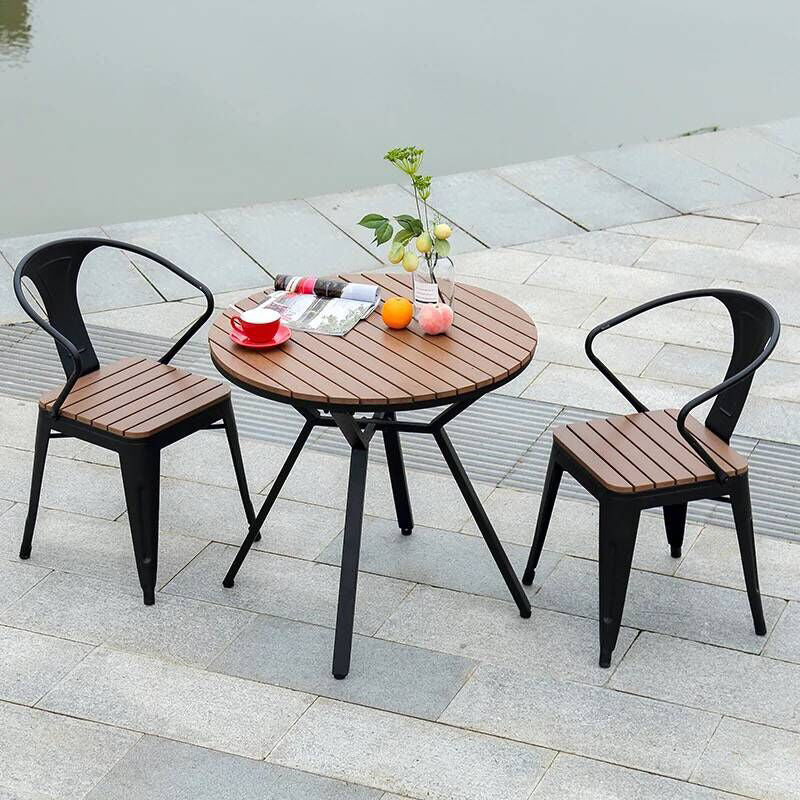 Industrial Wood Patio Dining Table 3/5/7 Pieces Geometric Dining Set