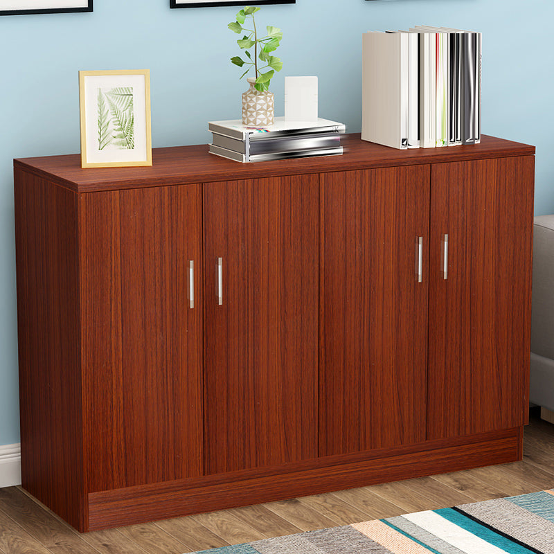 Contemporary Style Sideboard Brown Engineered Wood Server with Adjustable Shelves