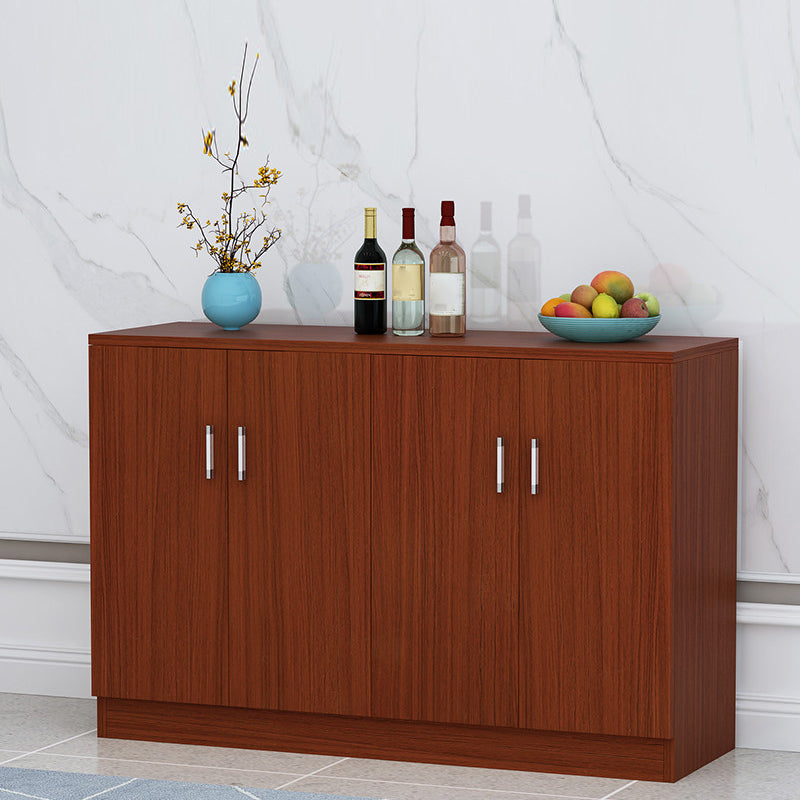 Contemporary Style Sideboard Brown Engineered Wood Server with Adjustable Shelves