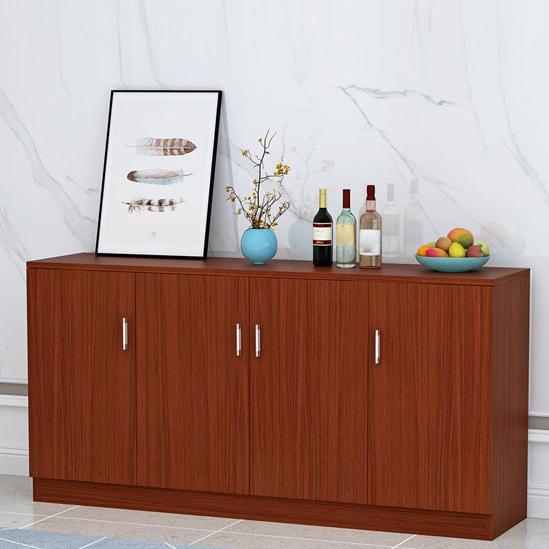 Contemporary Style Sideboard Brown Engineered Wood Server with Adjustable Shelves