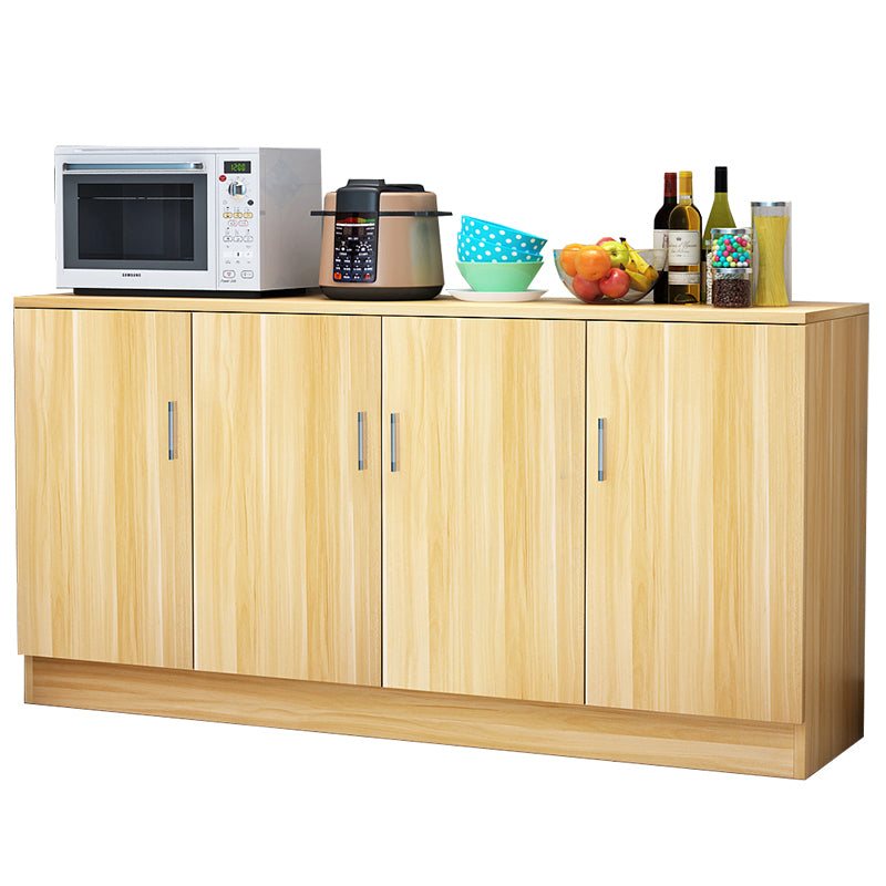 Contemporary Style Sideboard Brown Engineered Wood Server with Adjustable Shelves
