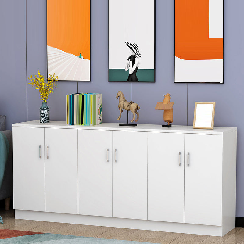 Contemporary Style Sideboard Brown Engineered Wood Server with Adjustable Shelves