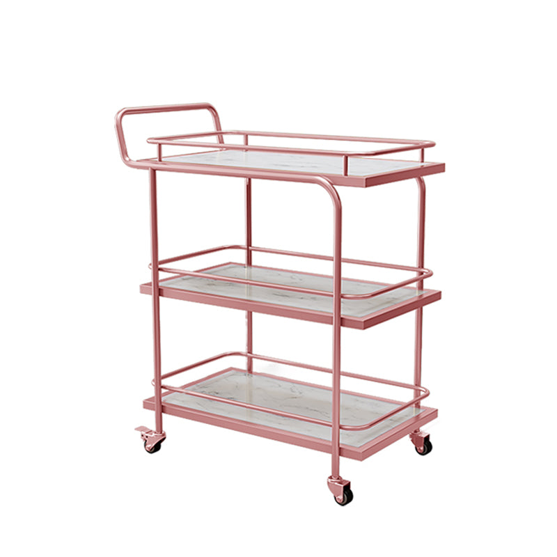 Modern Style Open Storage Kitchen Trolley Rectangular Dining Room Prep Table