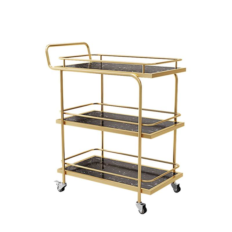 Modern Style Open Storage Kitchen Trolley Rectangular Dining Room Prep Table