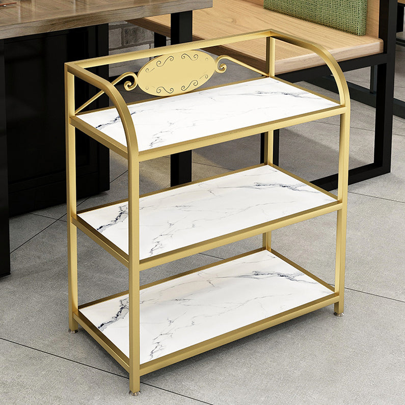 Modern Open Storage Prep Table Rectangle Dining Room Kitchen Trolley