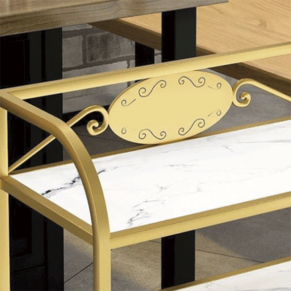 Modern Open Storage Prep Table Rectangle Dining Room Kitchen Trolley