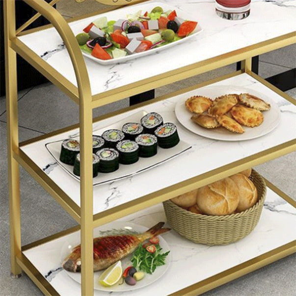 Modern Open Storage Prep Table Rectangle Dining Room Kitchen Trolley