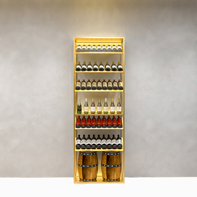 Modern Simple Floor Wine Rack Golden Wine Bottle Rack for Kitchen