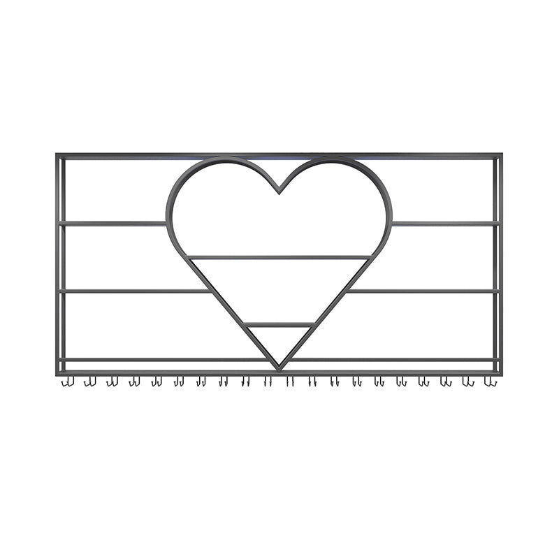 Modern Iron Wine Bottle & Glass Rack Wall Mounted Wine Rack Round