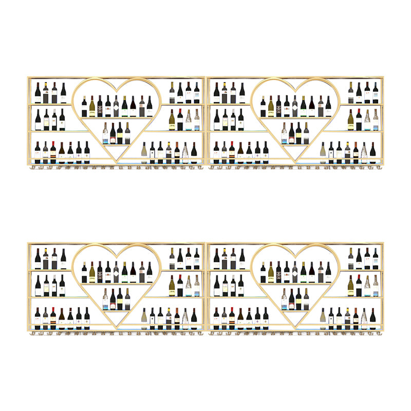 Modern Iron Wine Bottle & Glass Rack Wall Mounted Wine Rack Round