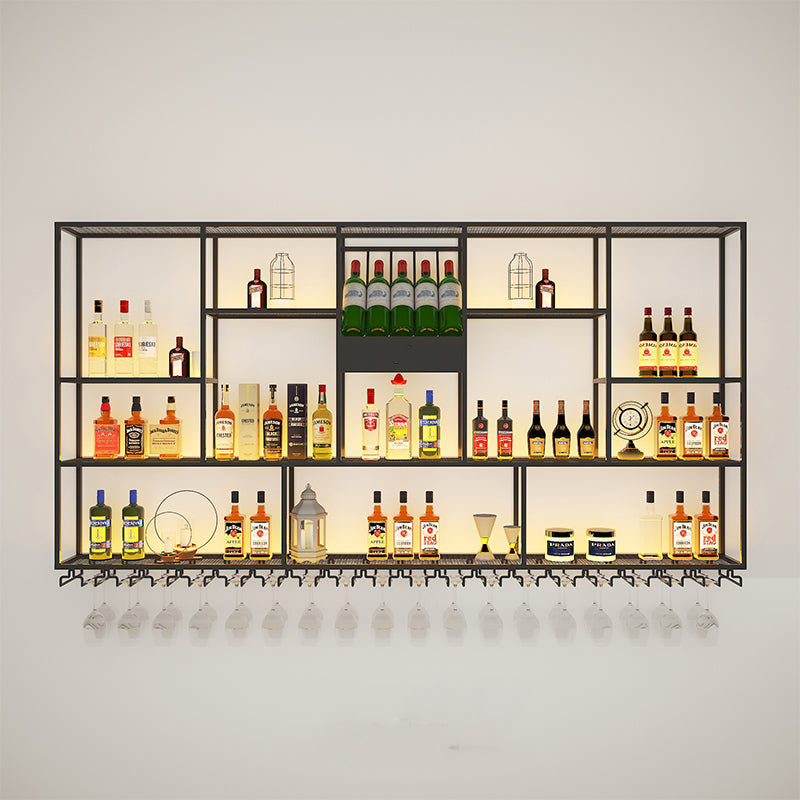Modern Style Wine Rack Kitchen Metal Wall Mounted Wine Holder Rack