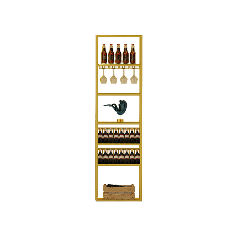 Floor Wine Rack Modern Metal Wine Bottle & Glass Rack for Dining Room