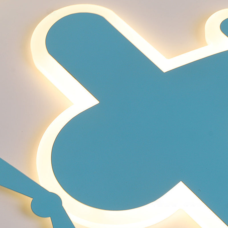 Kids LED Flush Mount Light Airplane Metal Ceiling Light Fixture for Bedroom