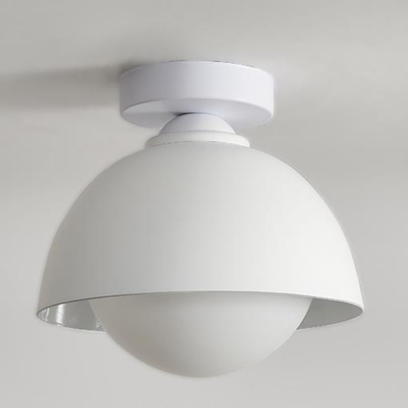 Modern Style Ceiling Light 1-Light Ceiling Mount Light with Glass Shade for Bedroom