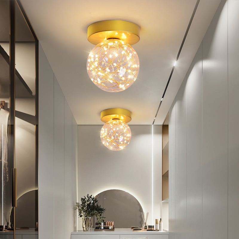 Modernism Flush Mount Ceiling Light Glass Flush Light for Corridor