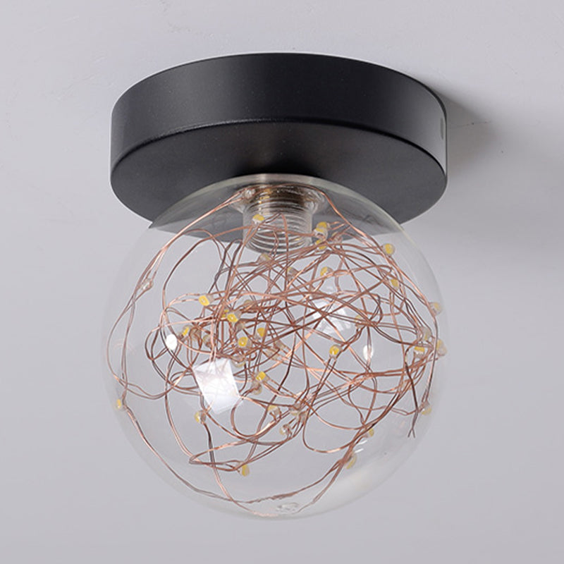 Modernism Flush Mount Ceiling Light Glass Flush Light for Corridor