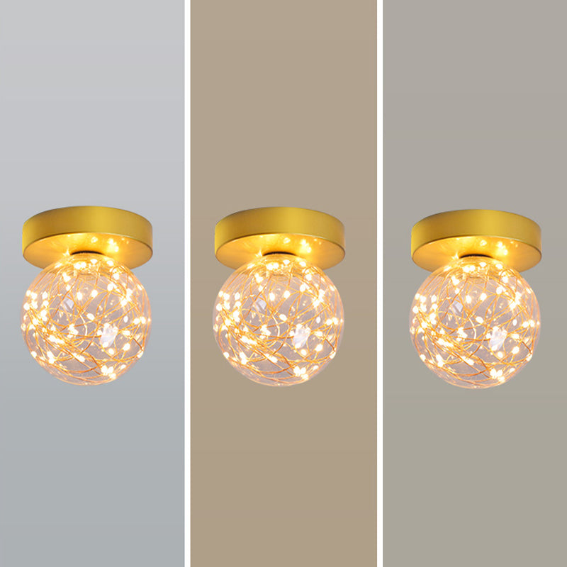 Modernism Flush Mount Ceiling Light Glass Flush Light for Corridor