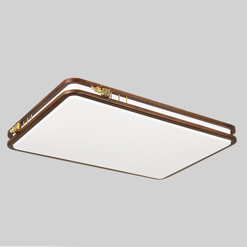 Geometric Flush Mount Fixture Modern Wood Flush Light for Living Room