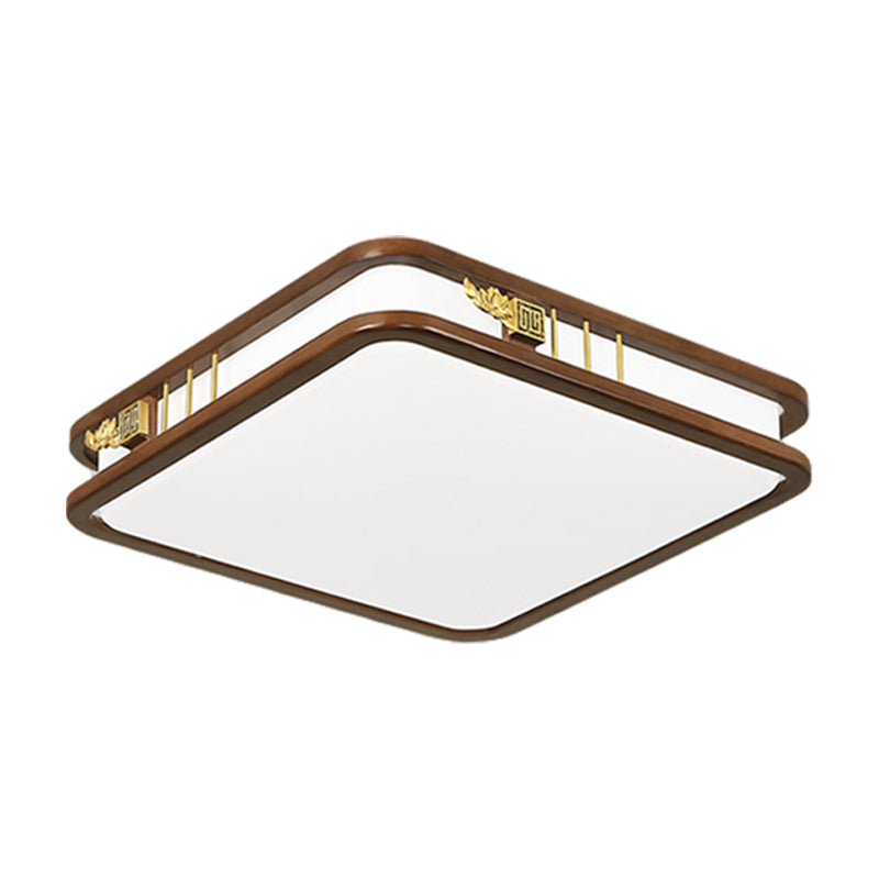 Geometric Flush Mount Fixture Modern Wood Flush Light for Living Room