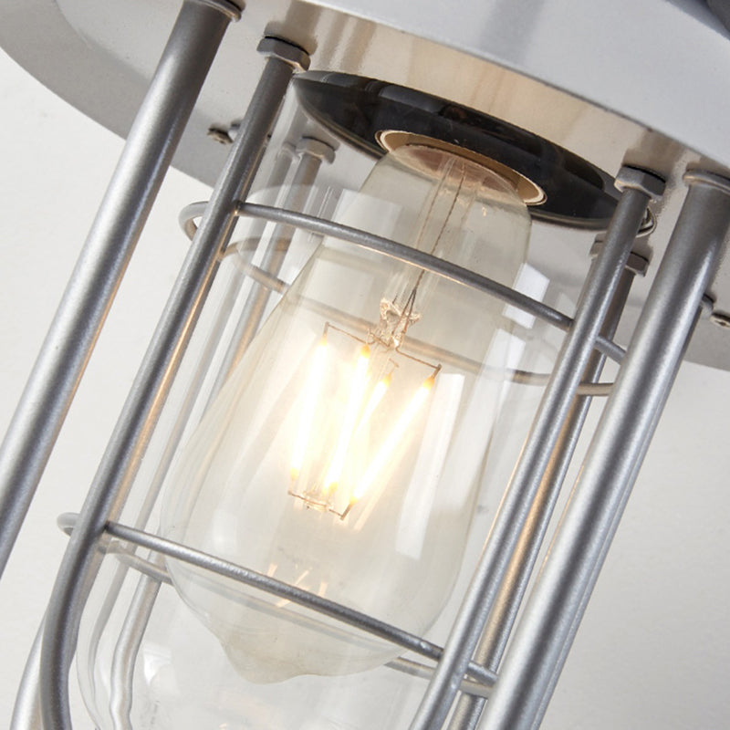 Industrial Metal Wall Sconce Cone Shape Wall Light with Glass Shade for Courtyard