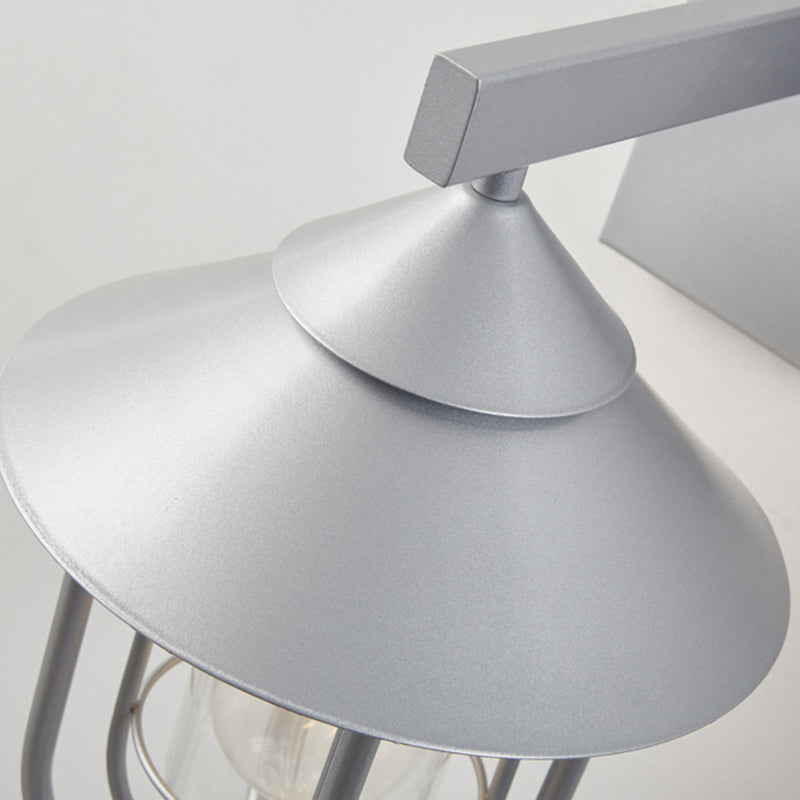 Industrial Metal Wall Sconce Cone Shape Wall Light with Glass Shade for Courtyard