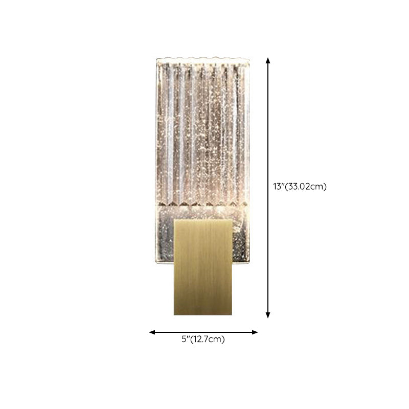 Iron and Crystal Wall Lighting Fixture in Gold LED Post Modern Wall Sconce