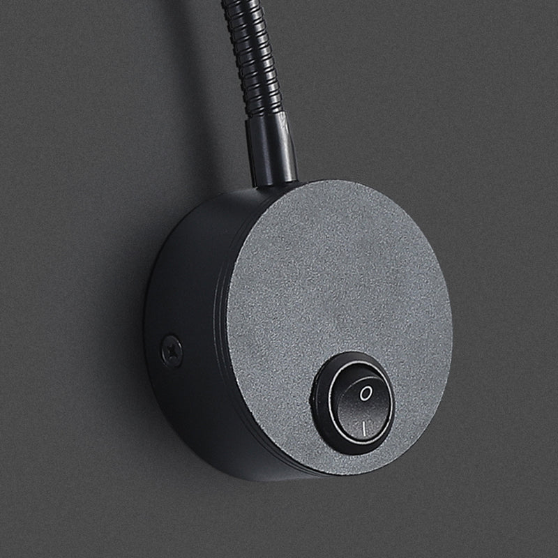 Adjustable LED Wall Fixture in Dark Black Aluminum Wall Reading Lighting