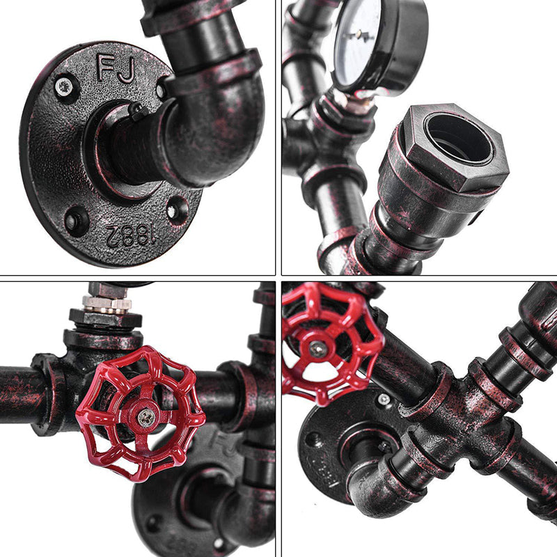 Rust Industrial Metal Wall Sconce Pipe Shape Wall Light for Living Room