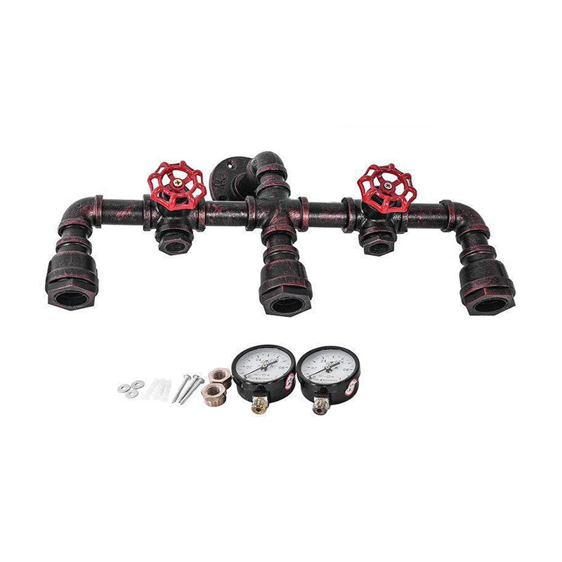 Rust Industrial Metal Wall Sconce Pipe Shape Wall Light for Living Room