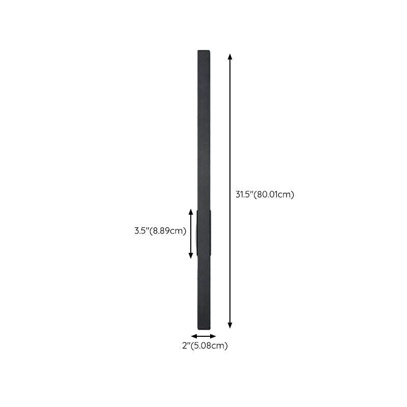 Linear LED Wall Light Metal & Acrylic Wall Sconce in Matte Black