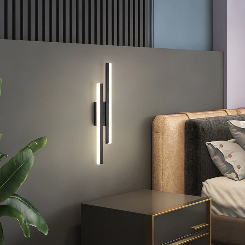 Modernism Golden/Black 2-Light Wall Mounted Sconce Linear LED Wall Light