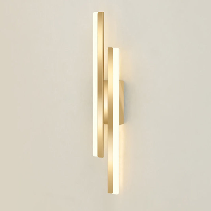 Modernism Golden/Black 2-Light Wall Mounted Sconce Linear LED Wall Light