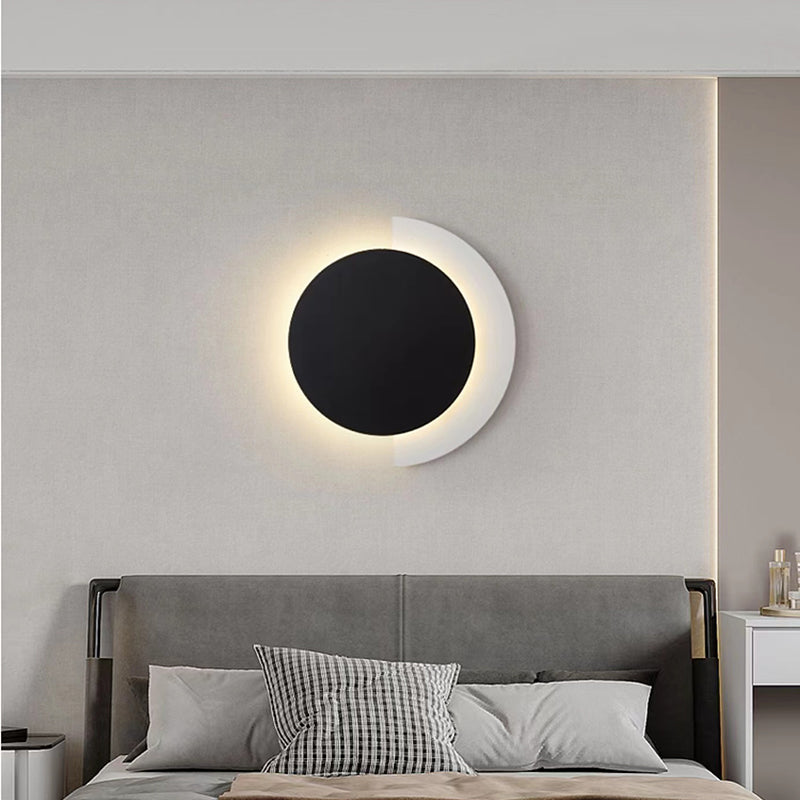 Single Modern Wall Mounted Sconce LED Round Wall Light in Green/Black/Orange Finish