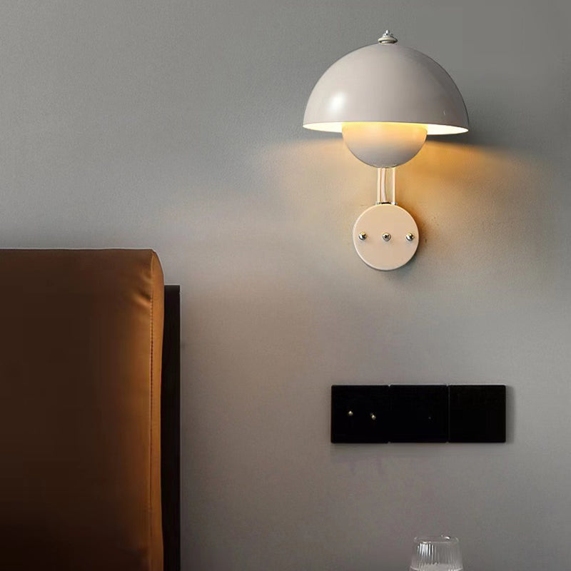 Steel Nordic Wall Lamp Dome Shade Wall Lighting Fixture in 4 Colors