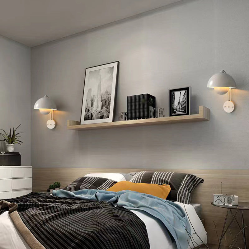 Steel Nordic Wall Lamp Dome Shade Wall Lighting Fixture in 4 Colors