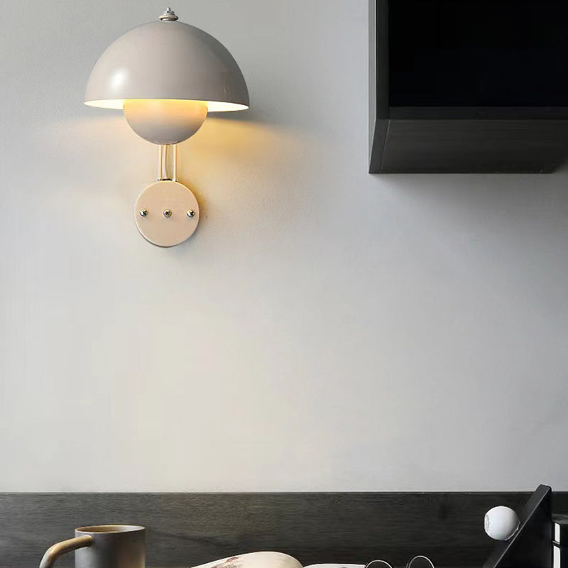 Steel Nordic Wall Lamp Dome Shade Wall Lighting Fixture in 4 Colors