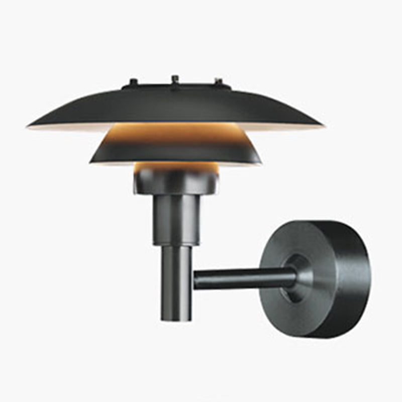 Matte Black Wall Lamp Industrial Aluminum 1 - Light Wall Armed Sconce