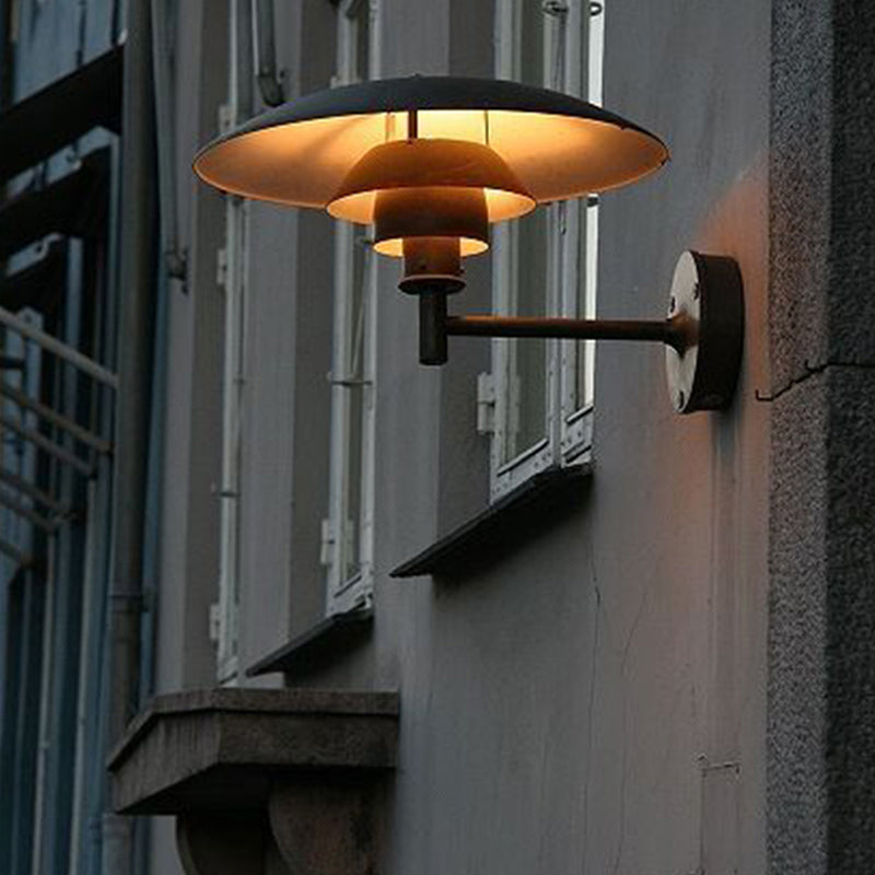 Matte Black Wall Lamp Industrial Aluminum 1 - Light Wall Armed Sconce