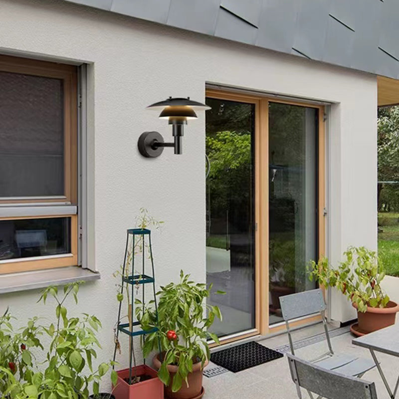 Matte Black Wall Lamp Industrial Aluminum 1 - Light Wall Armed Sconce