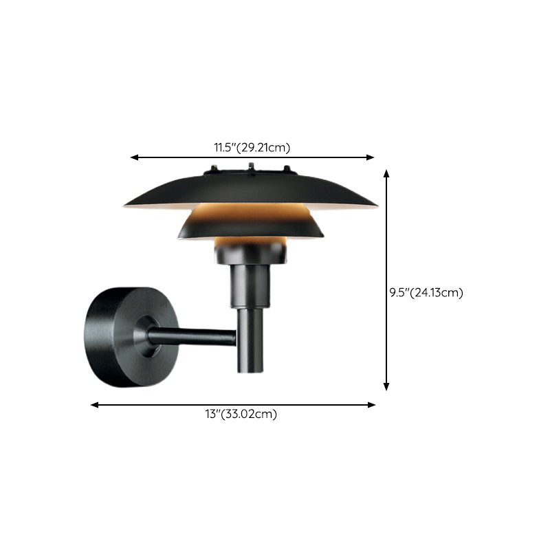 Matte Black Wall Lamp Industrial Aluminum 1 - Light Wall Armed Sconce