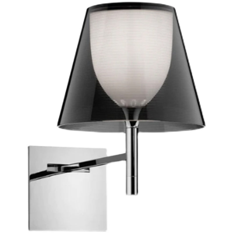 1 Light Wall Armed Sconce in Chrome Minimalist Wall Light with Standard Shade