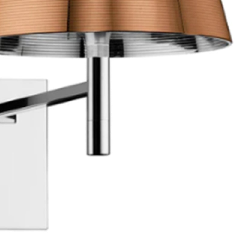 1 Light Wall Armed Sconce in Chrome Minimalist Wall Light with Standard Shade