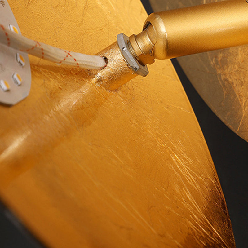 Rotatable LED Wall Sconce Post Modern Iron Round Wall Light in Gold