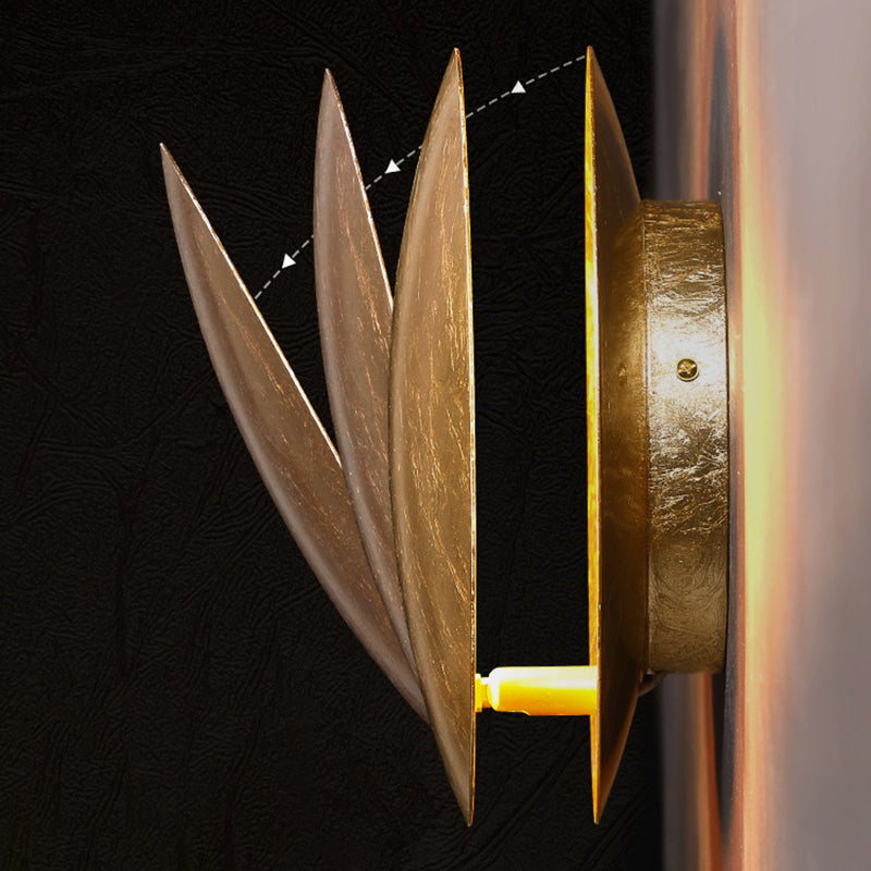 Rotatable LED Wall Sconce Post Modern Iron Round Wall Light in Gold