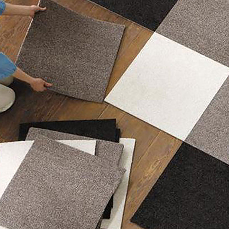 Modern Carpet Tiles Square Color Block Stain Resistant Carpet Tiles