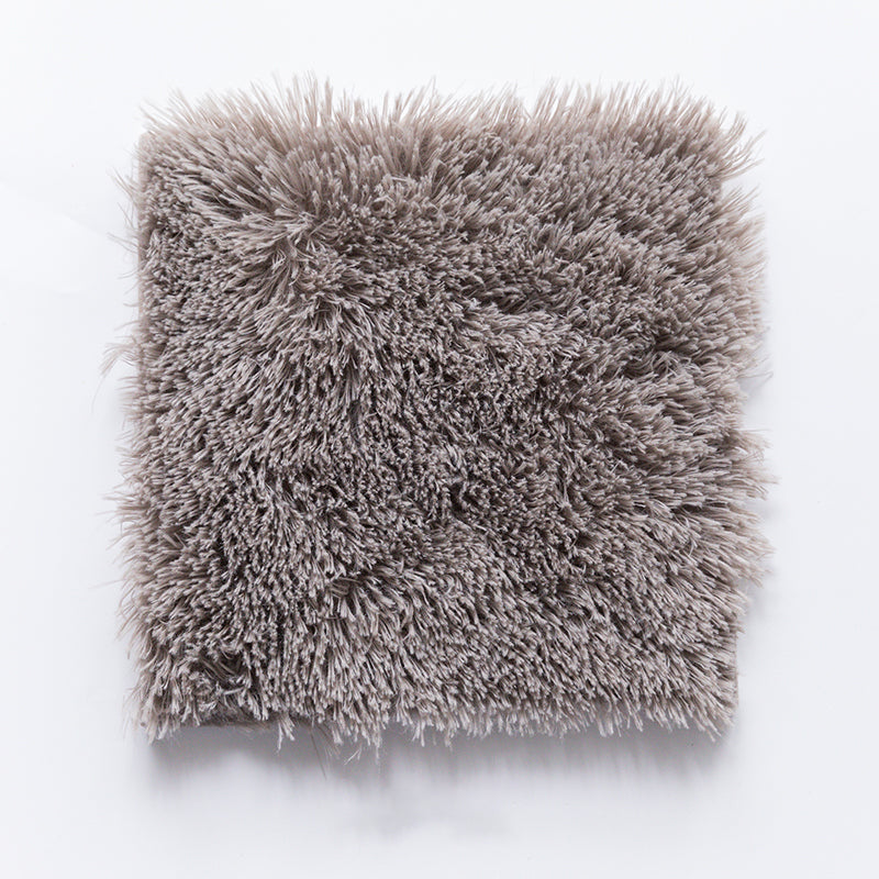 Bedroom Carpet Tiles Solid Color Square Shag Stain Resistant Carpet Tiles