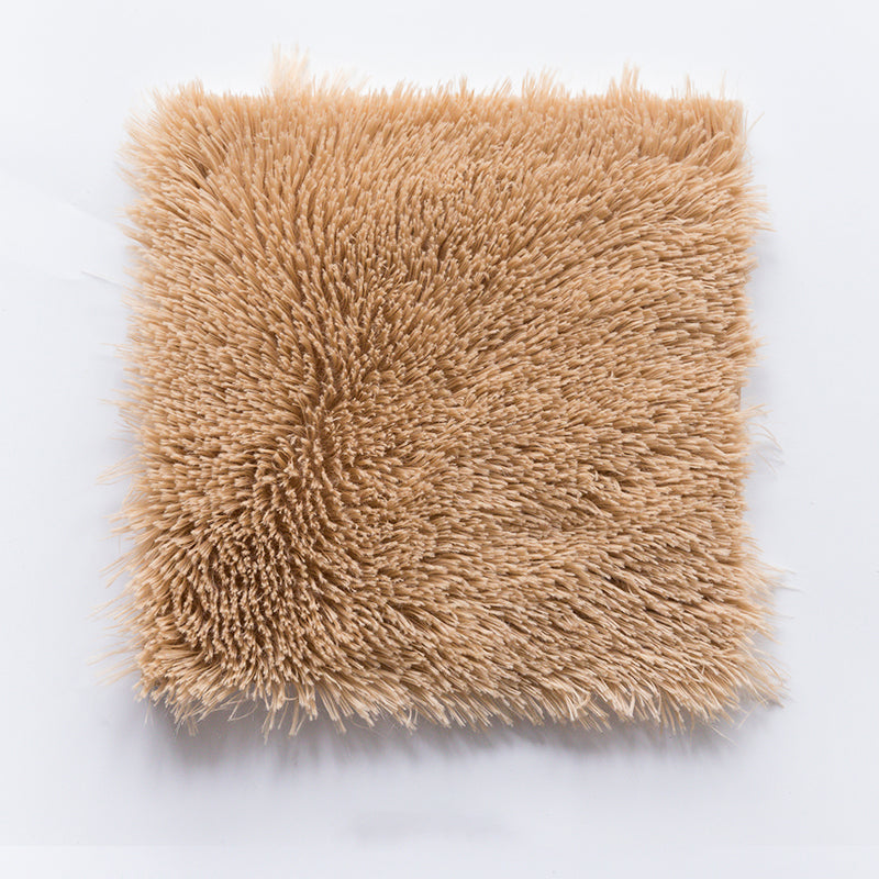 Bedroom Carpet Tiles Solid Color Square Shag Stain Resistant Carpet Tiles
