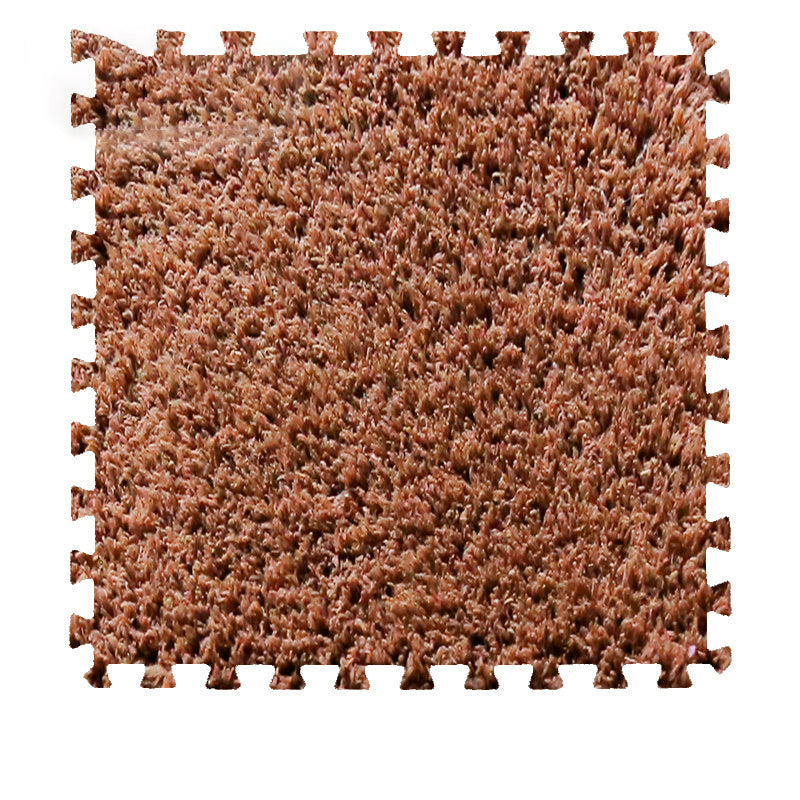 Modern Carpet Tiles Square Color Block Shag Interlocking Carpet Tiles